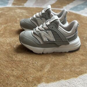 New Balance Kids' Gray and White Sneakers
